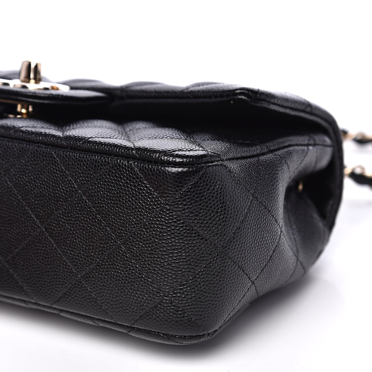 Caviar Quilted Mini Rectangular Flap Black