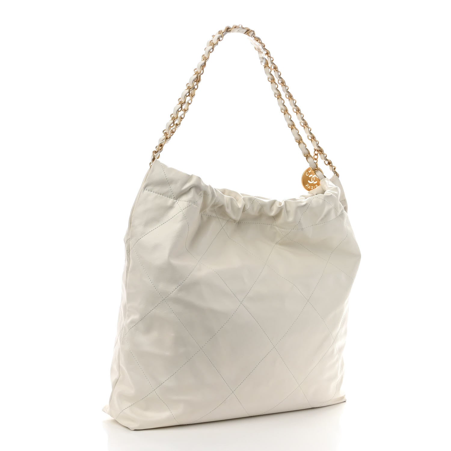 Chanel Shiny Calfskin Quilted Chanel 22 White Black 4 of 11