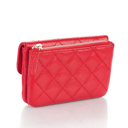 Chanel Caviar Quilted Coin Purse Red 3 of 8