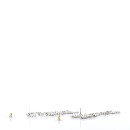 Chanel Crystal Cha-Nel Logo Drop Earrings Gold 3 of 5