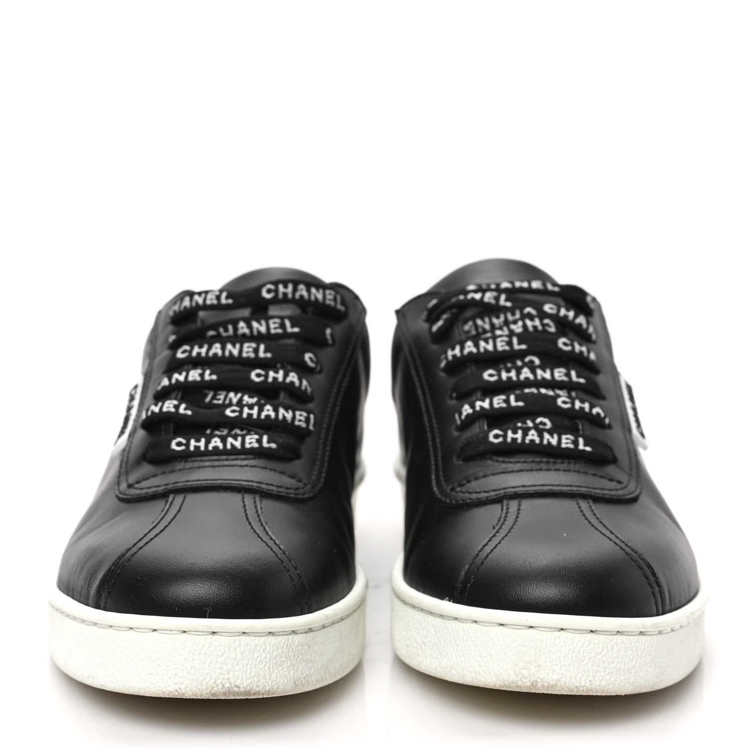 Chanel Calfskin CC Womens Sneakers 37 Black 2 of 10