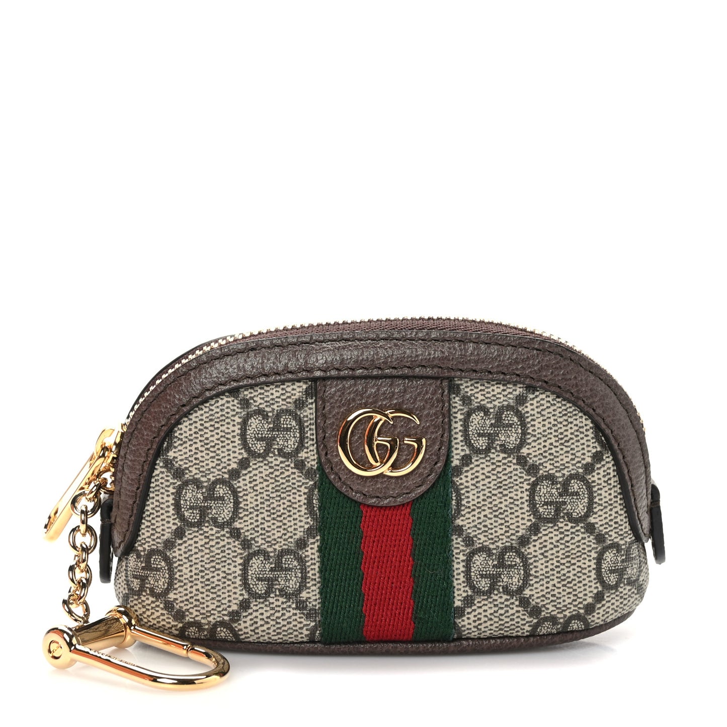 GG Supreme Monogram Web Ophidia Dome Key Pouch Beige New Acero