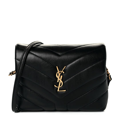Saint Laurent Calfskin Y Quilted Monogram Toy Loulou Crossbody Bag Black 1 of 10