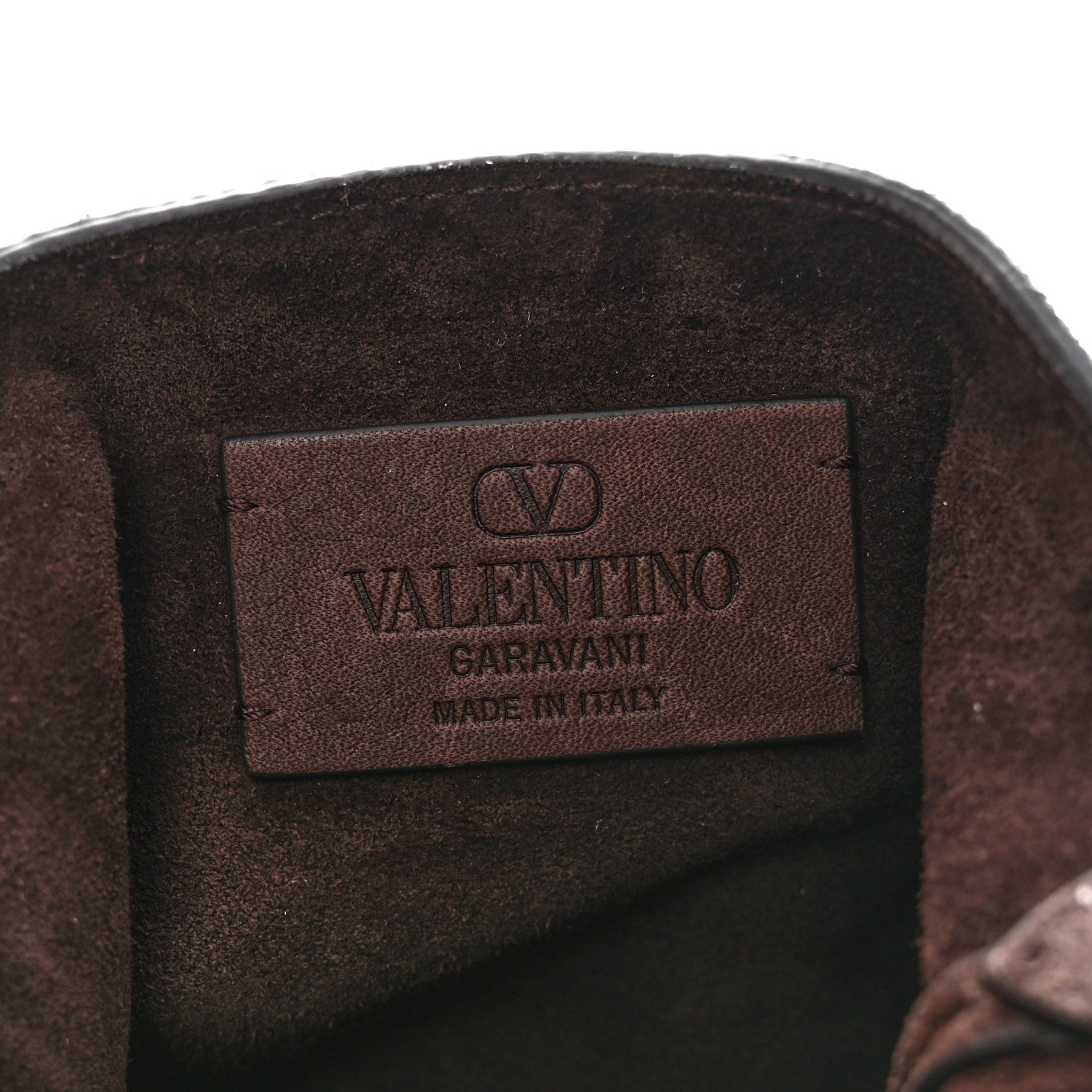 Valentino Garavani Suede Calfskin Studded Nellcote Fringe Crossbody Bag Brown 6 of 9