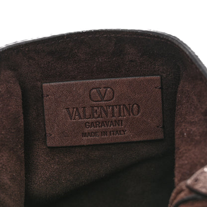 Valentino Garavani Suede Calfskin Studded Nellcote Fringe Crossbody Bag Brown 6 of 9