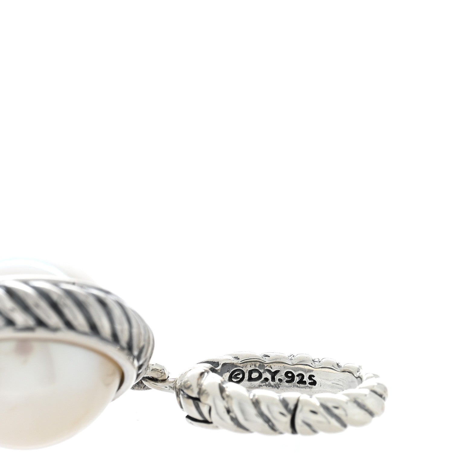 David Yurman Sterling Silver Pearl Cable Enhancer Pendant 3 of 3