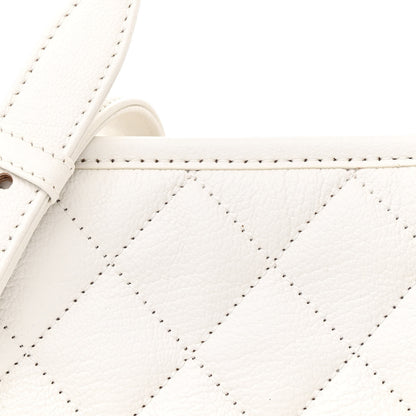 Chanel Patent Goatskin Quilted Medium Gabrielle Hobo White 8 of 18