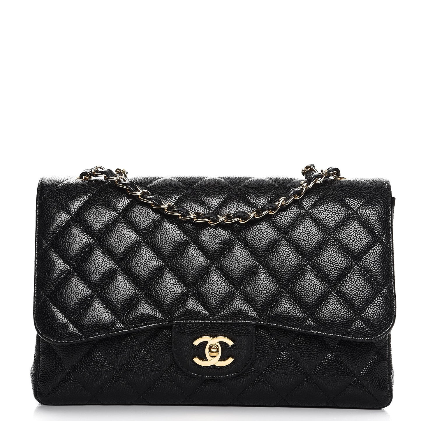 Caviar Quilted Jumbo Single Flap Black