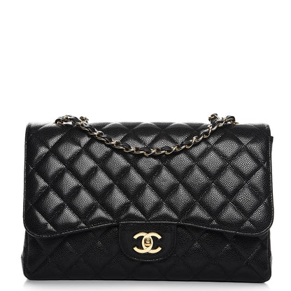 Chanel Caviar Quilted Jumbo Single Flap Black 1 of 9