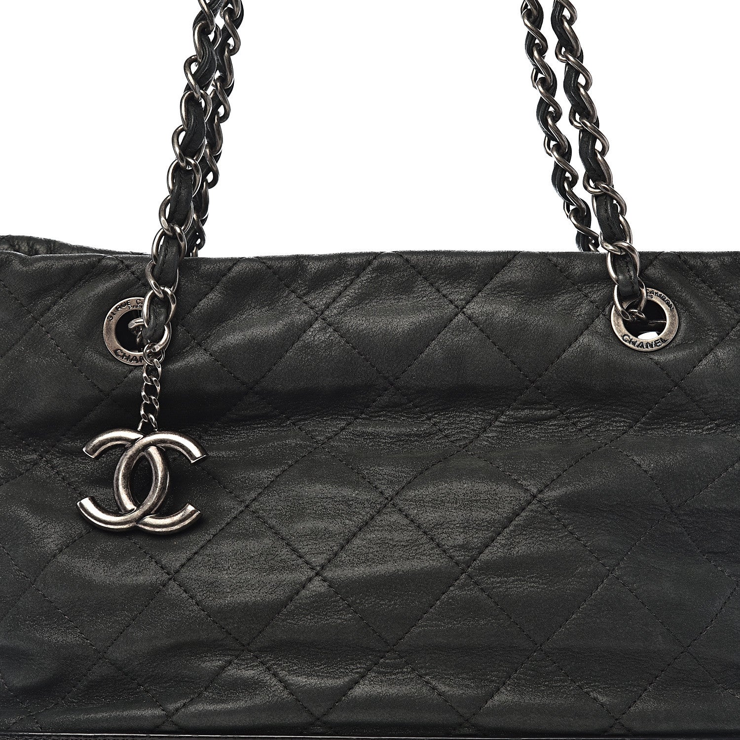Chanel Iridescent Calfskin Quilted Large VIP Tote Black 12 of 12