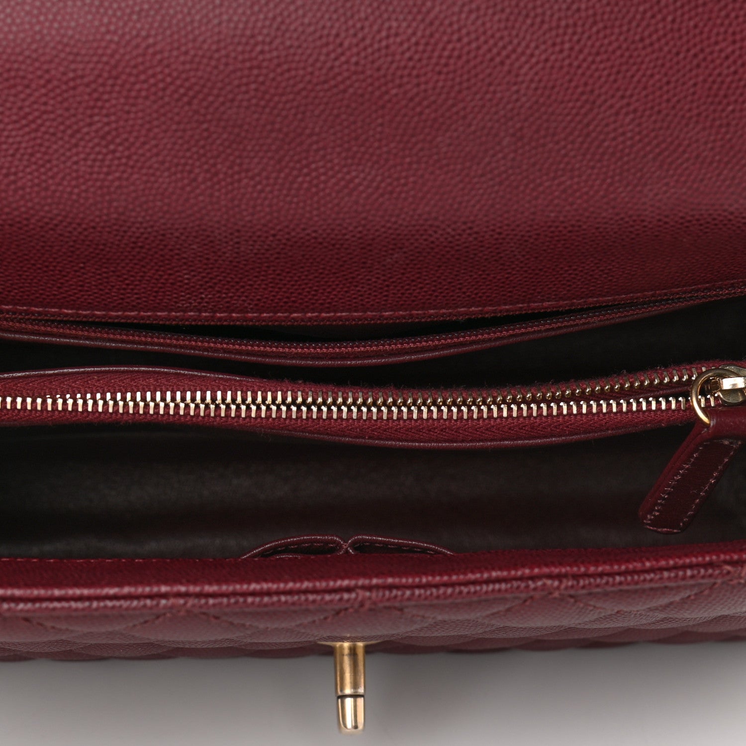 Chanel Caviar Lizard Quilted Small Coco Handle Flap Burgundy 5 of 10