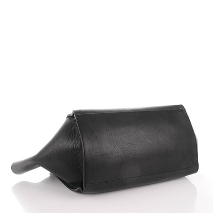Celine Crocodile Embossed Calfskin Large Trapeze Black 4 of 10