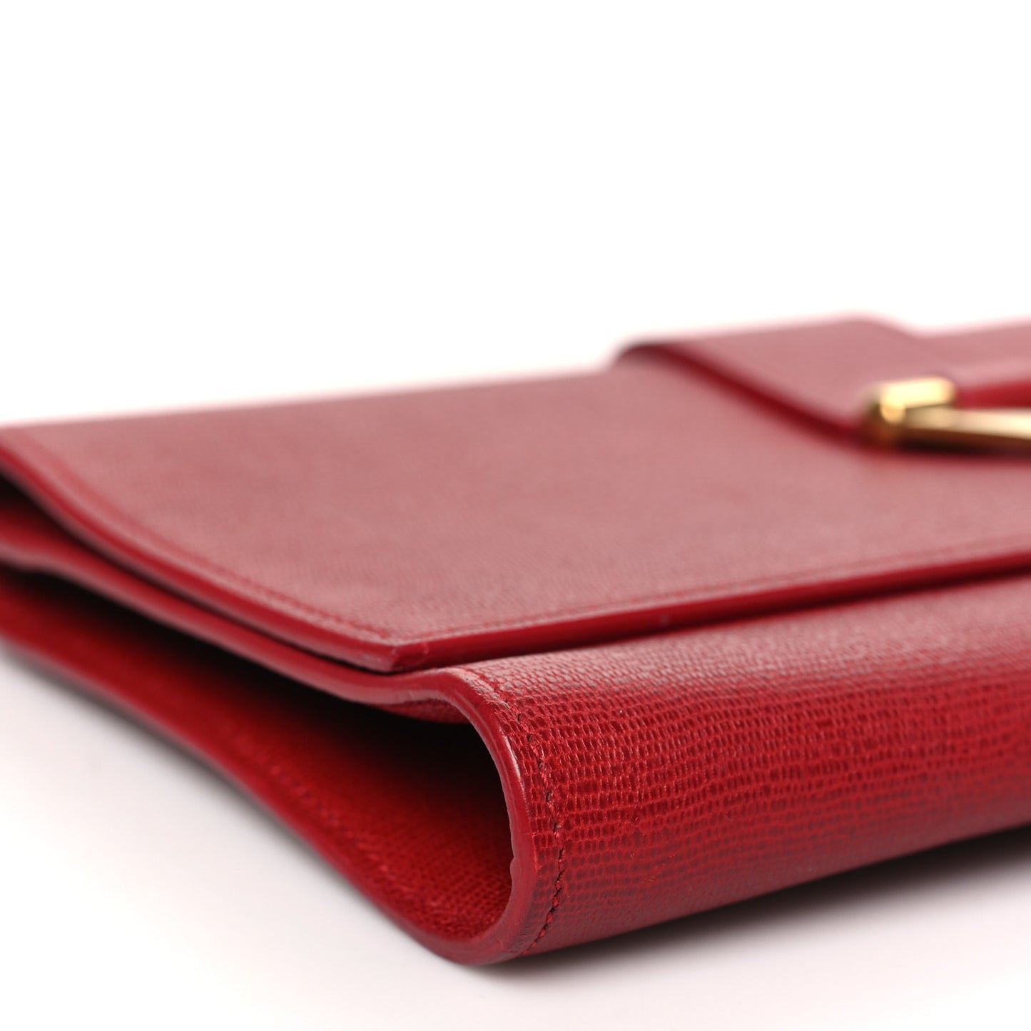 Textured Calfskin Classic Y Ligne Clutch Red