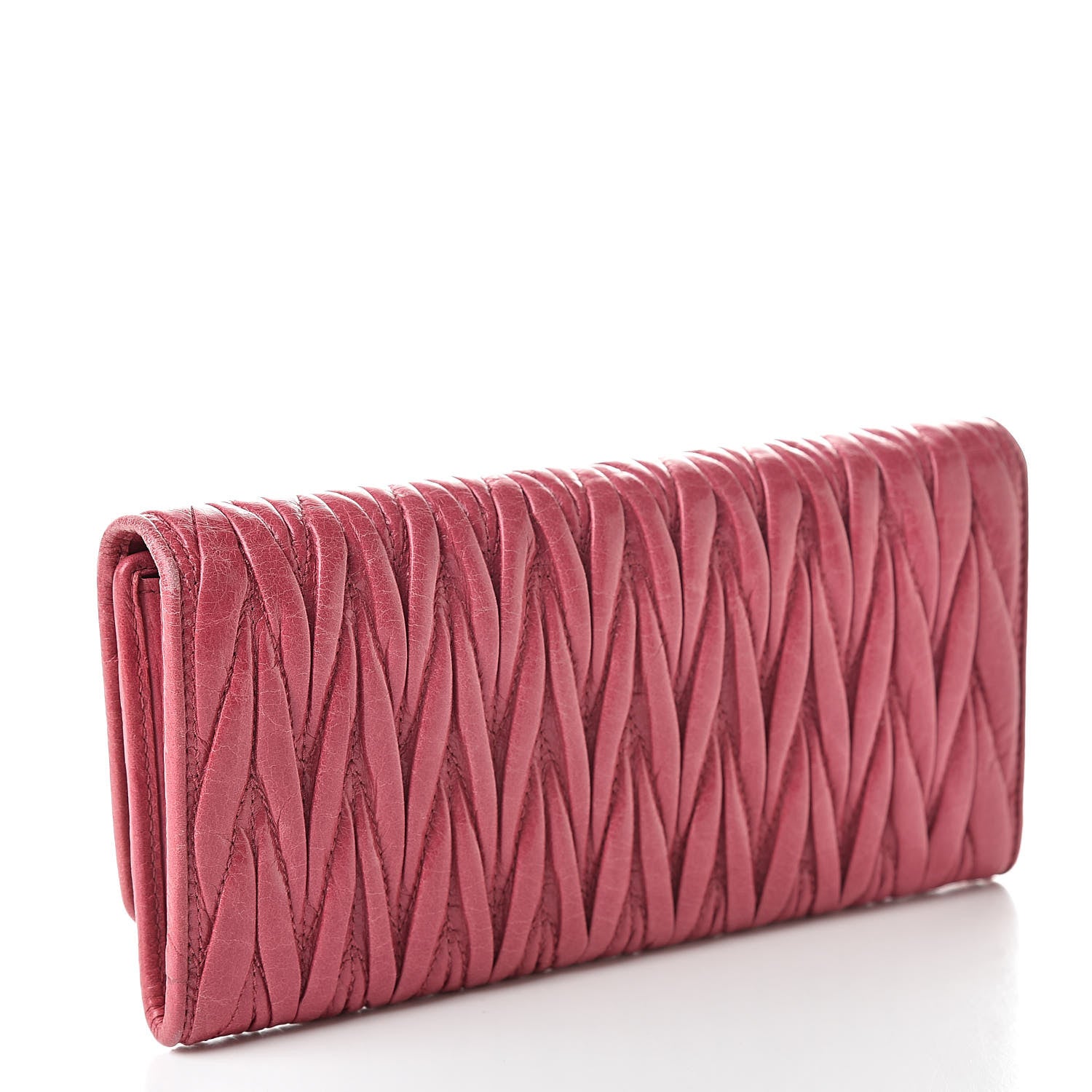 Miu Miu Nappa Matelasse Flap Wallet Peonia 3 of 10