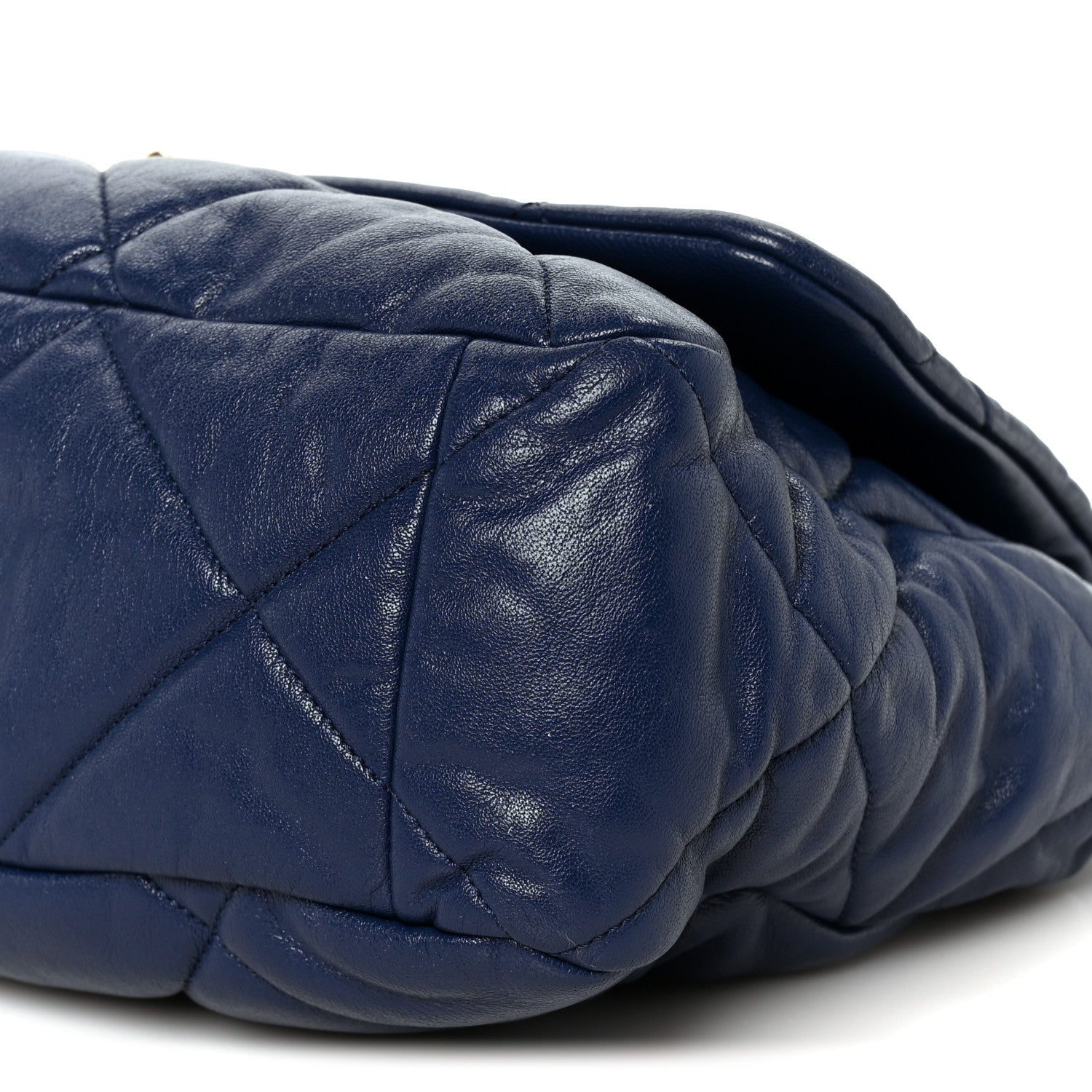 Chanel Goatskin Quilted Maxi Chanel 19 Flap Navy Blue 9 of 9