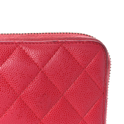 Chanel Caviar Quilted Large Gusset Zip Around Wallet Fuchsia 16 of 22