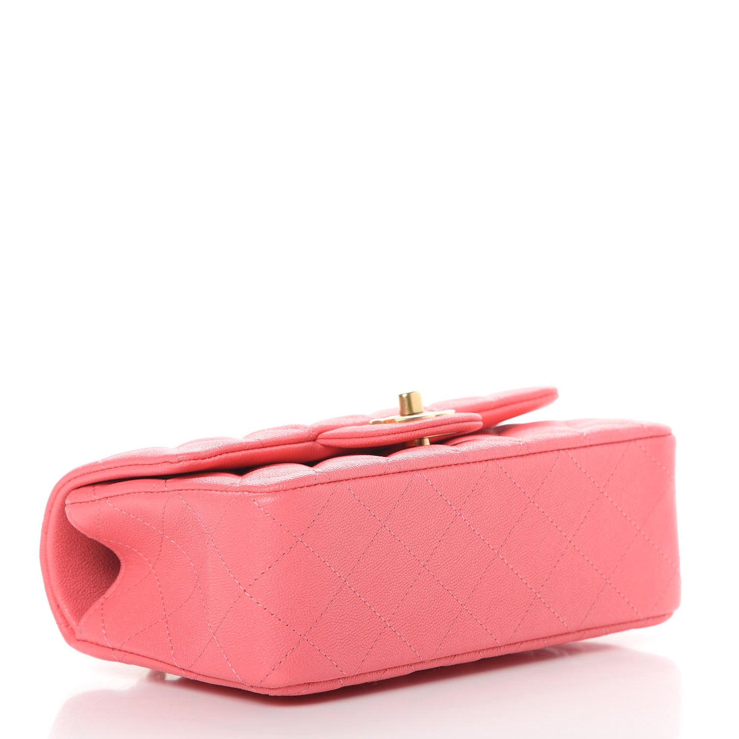 Caviar Quilted Mini Top Handle Rectangular Flap Pink