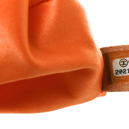 Chanel Lambskin Quilted Jumbo Grocery By Chanel Drawstring Shopping Bag Orange 7 of 9