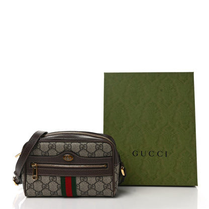 Gucci GG Supreme Monogram Web Mini Ophidia Shoulder Bag Brown 12 of 12
