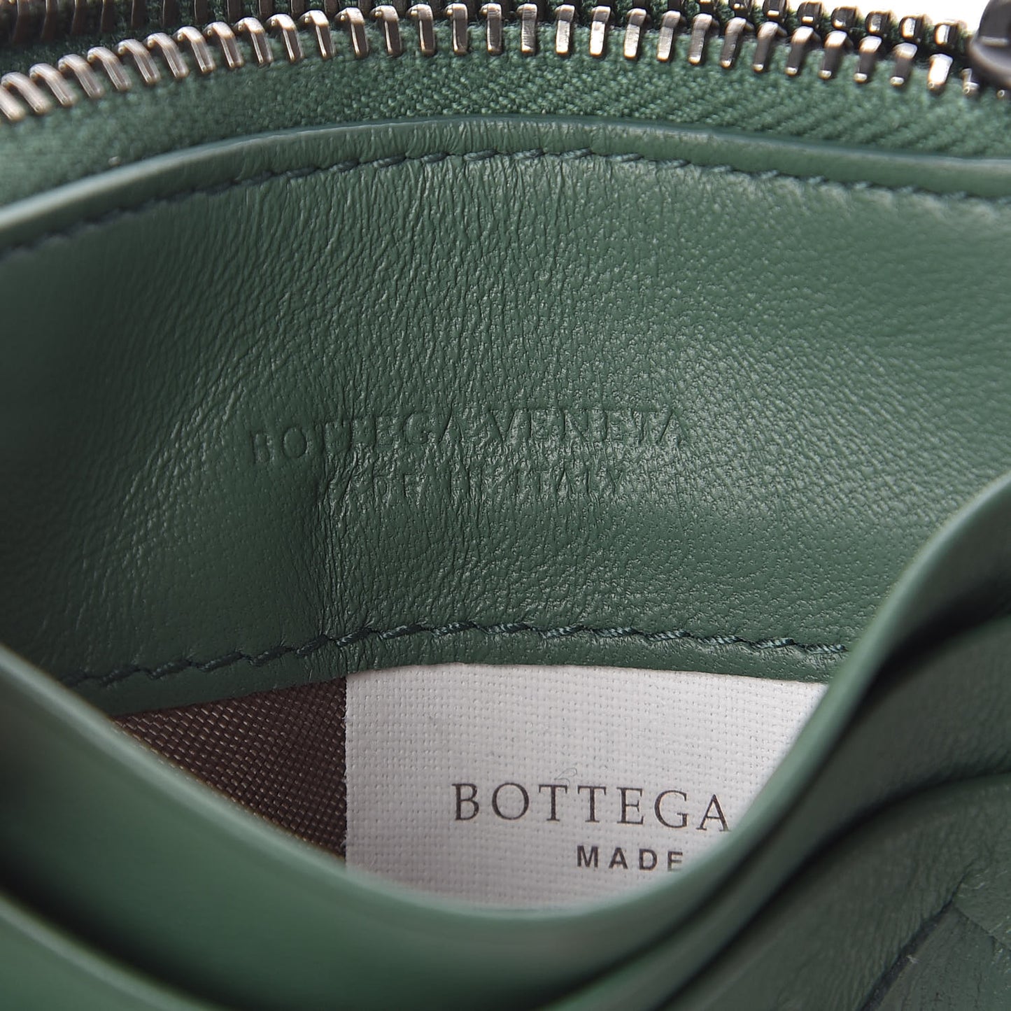 Nappa Intrecciato Card Wallet Emerald Green