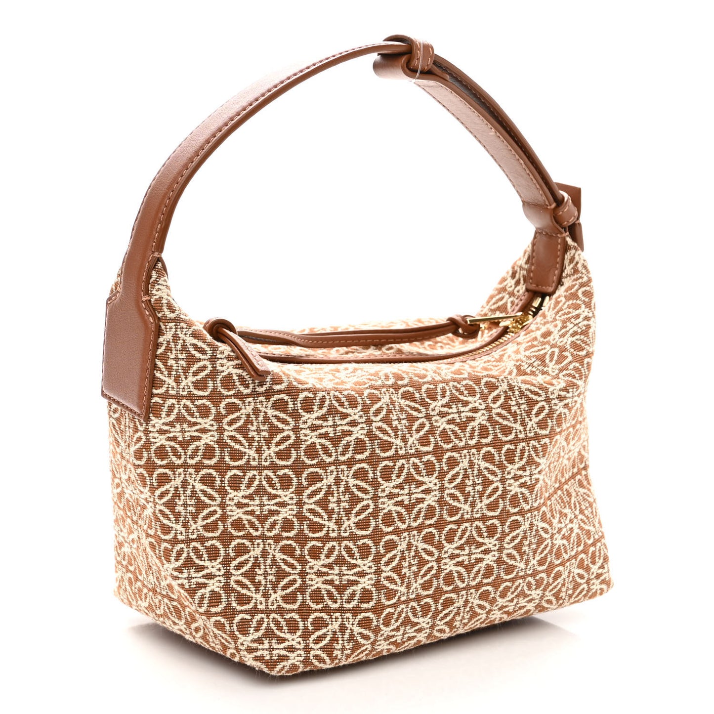 Jacquard Anagram Calfskin Small Cubi Bag Tan Pecan