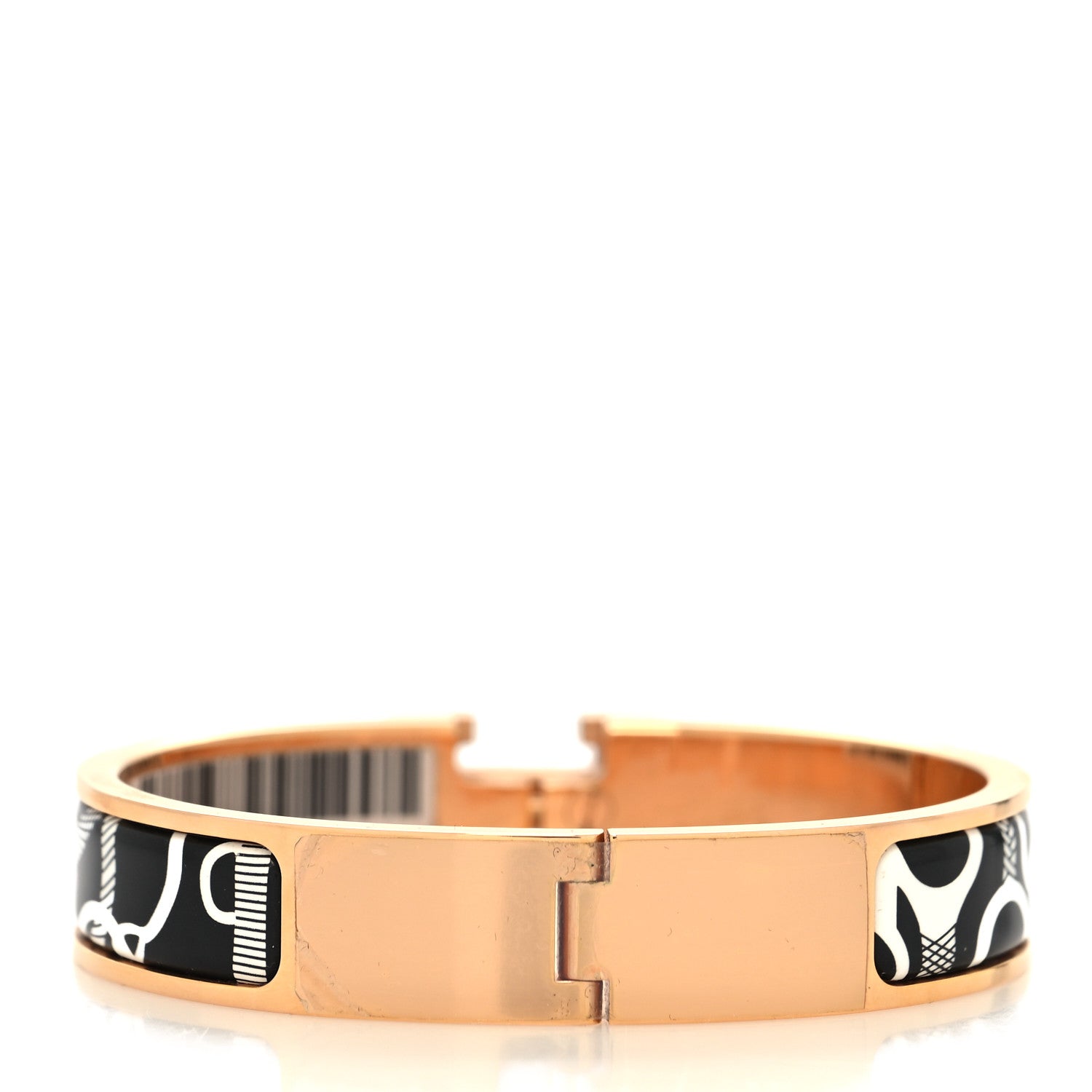 Hermes Enamel Printed Panoplie Equestre Narrow Clic Clac H Bracelet PM Positif Negatif 3 of 5