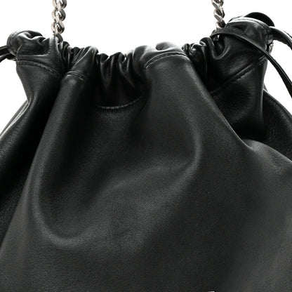 Saint Laurent Lambskin Teddy Drawstring Bag Black 8 of 12