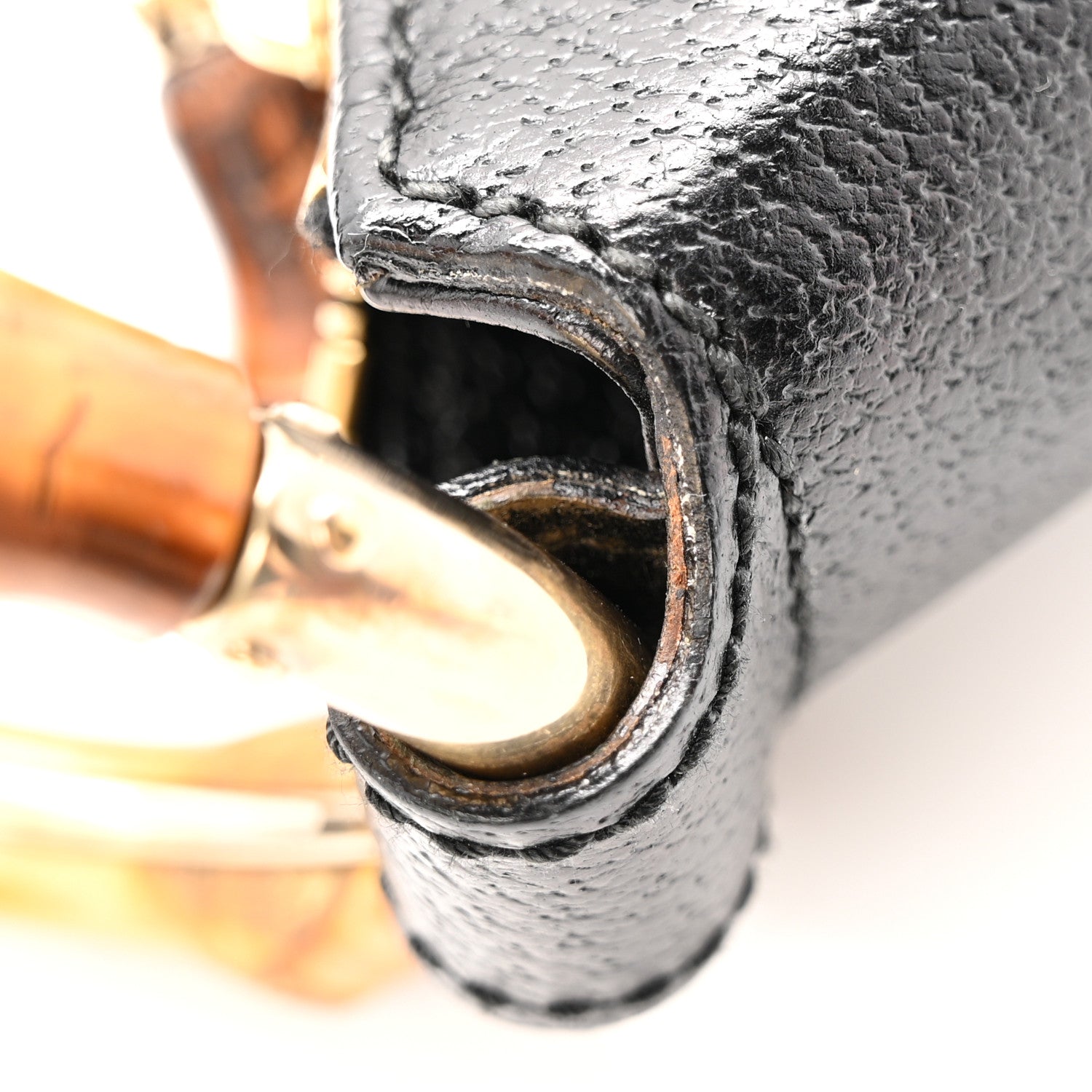 Gucci Monogram Half Moon Bamboo Ring Hobo Black 11 of 12