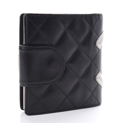Chanel Calfskin Quilted Cambon Bi-Fold Wallet Black White 3 of 7