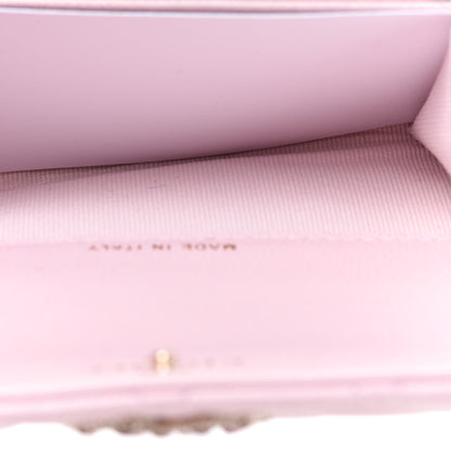 Chanel Caviar Quilted Crystal CC Flap Card Holder Pink 5 of 9