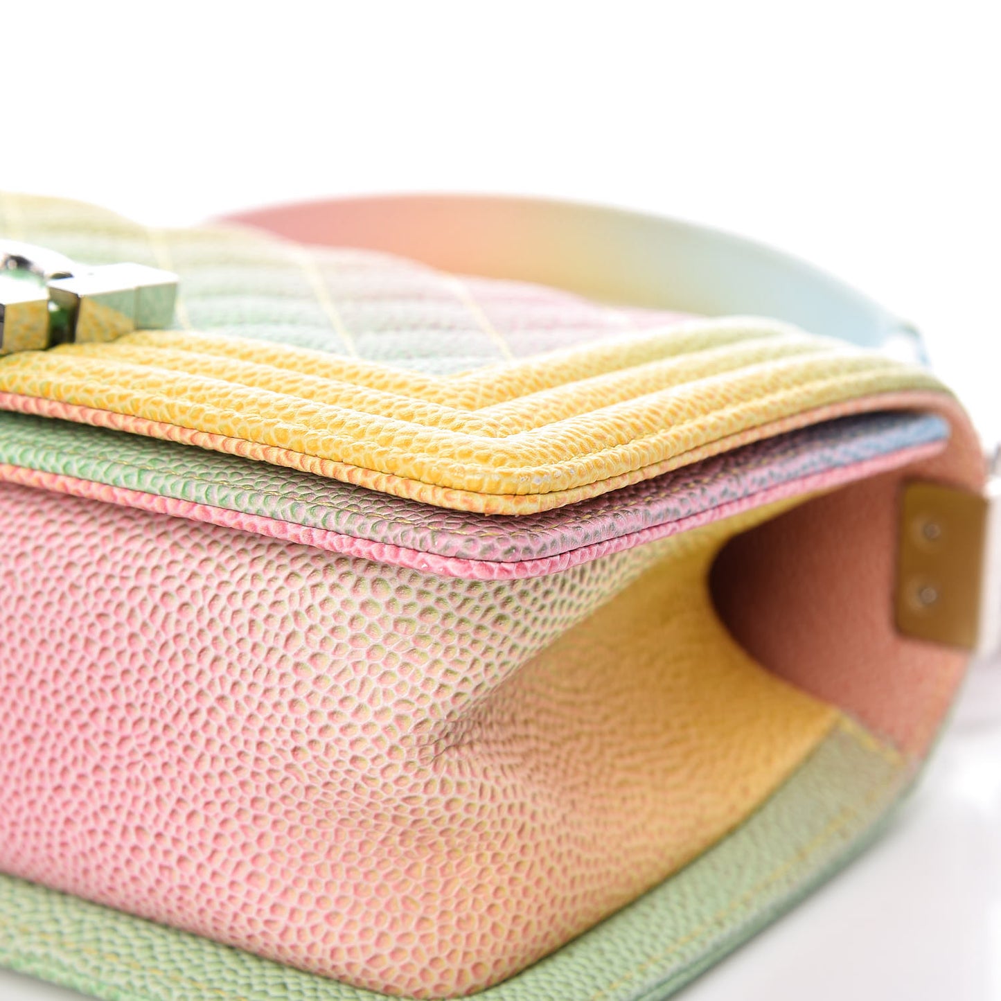 Caviar Quilted Small Cuba Rainbow Boy Flap Multicolor