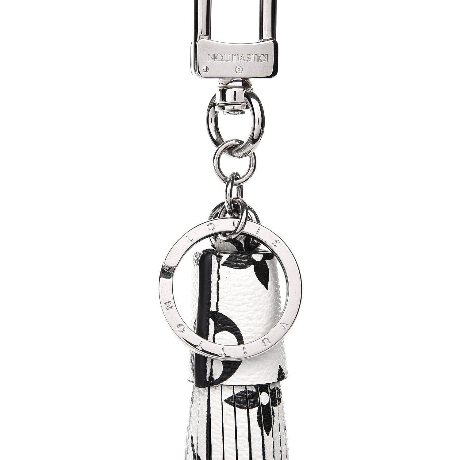 Louis Vuitton Monogram Tassel Bag Charm White 4 of 5