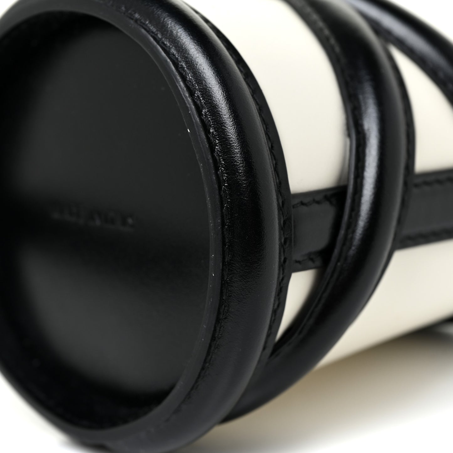 Calfskin Mini Curve Bucket Bag Black White