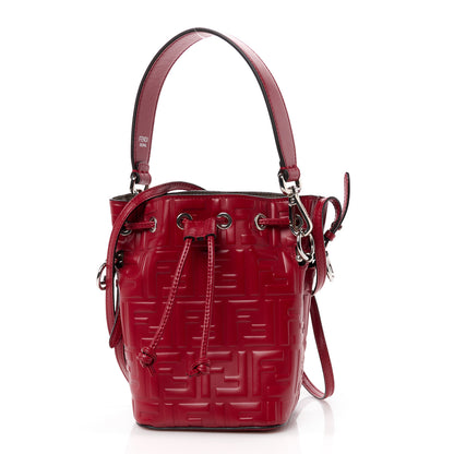 Fendi Vitello Liberty F is Fendi FF 1974 Embossed Mini Mon Tresor Bucket Bag Fragola 1 of 12