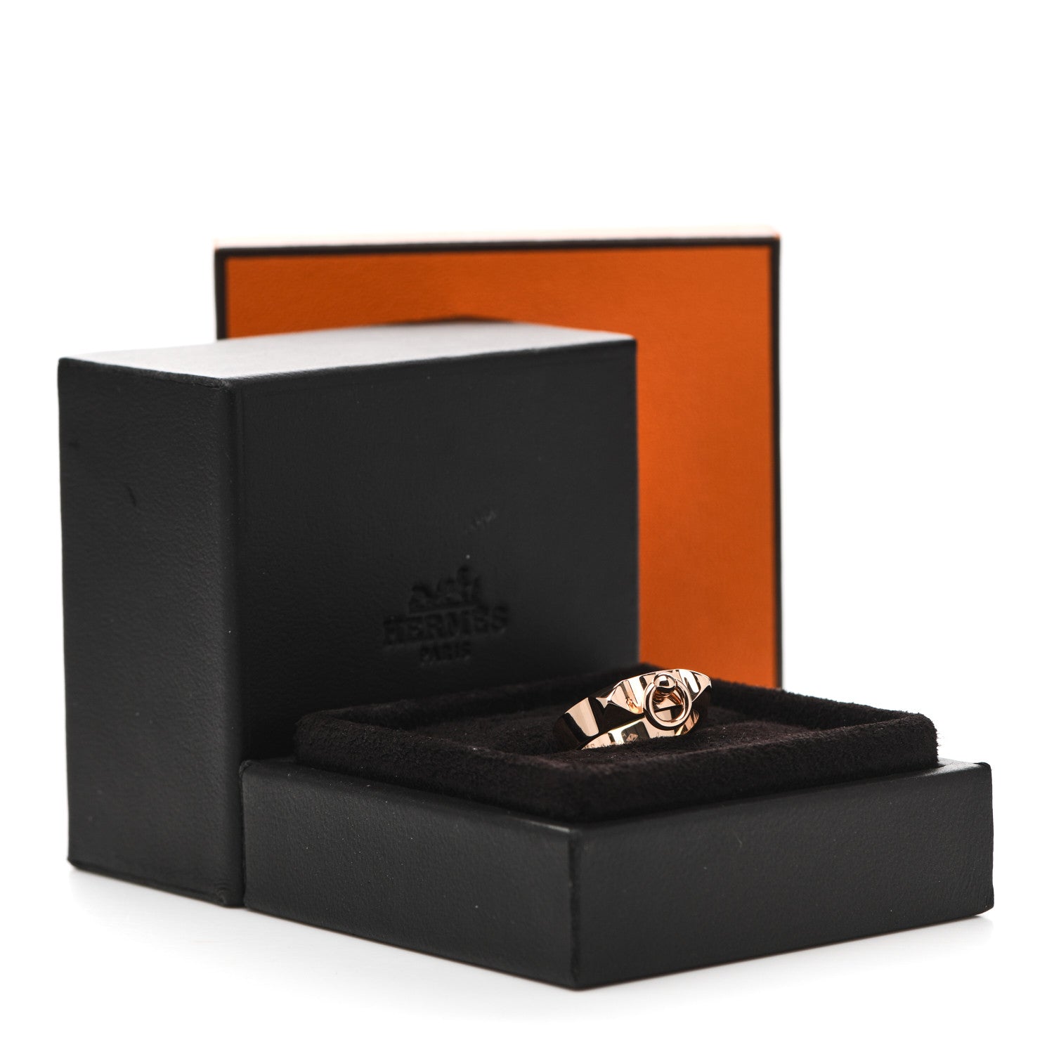 Hermes 18K Rose Gold PM Collier De Chien Ring 51 5.75 6 of 6