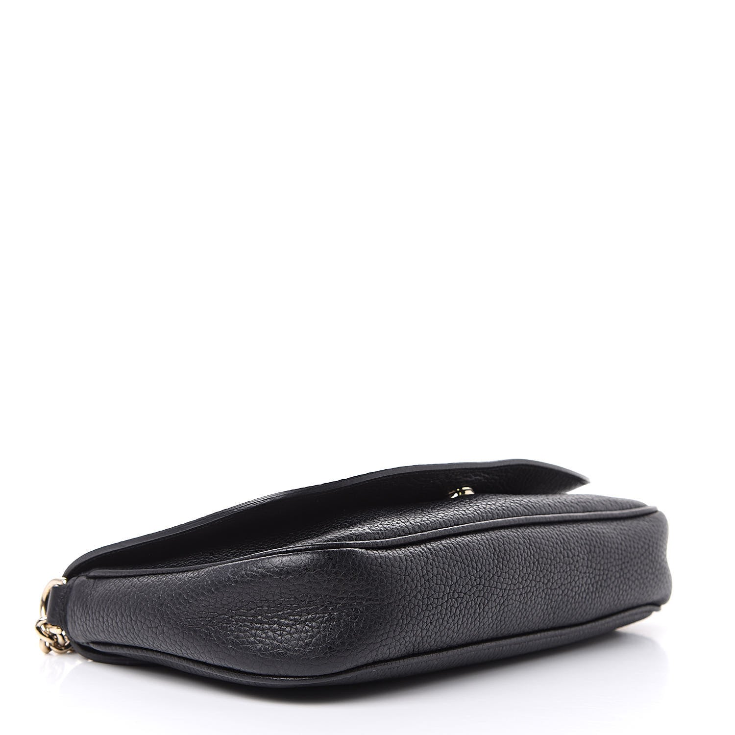 Gucci Pebbled Calfskin Medium Soho Flap Crossbody Black 4 of 15
