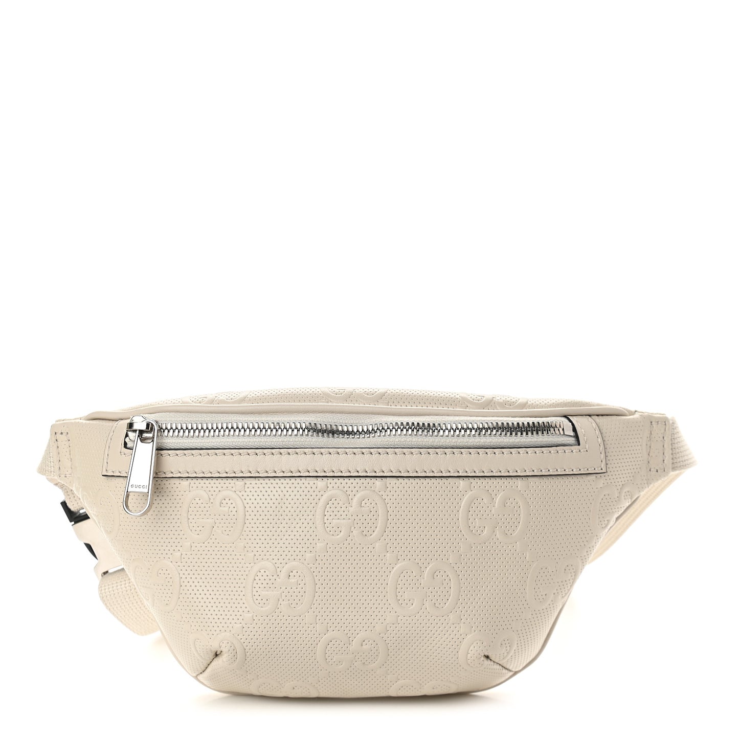 Calfskin GG Tennis Embossed Belt Bag Mystic White