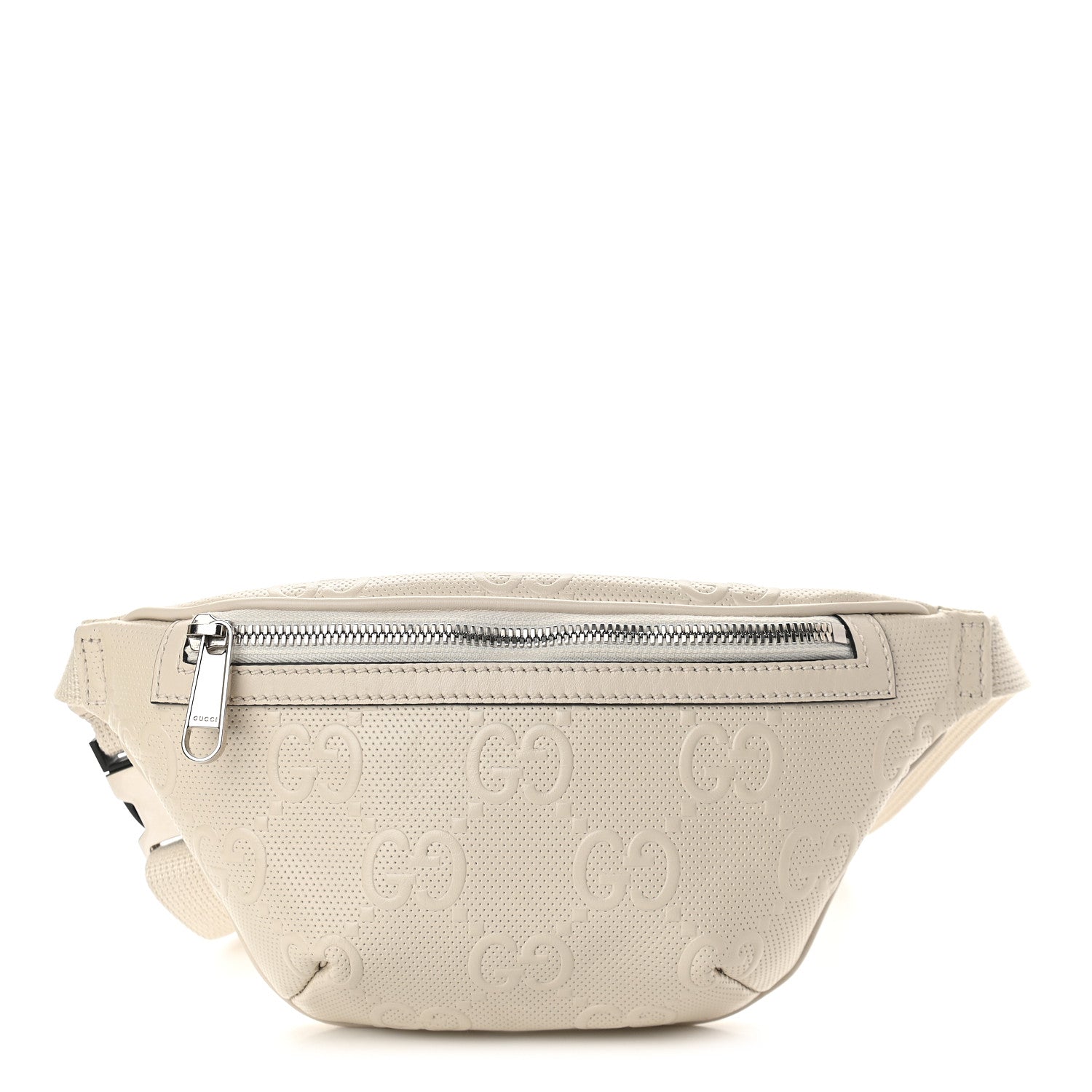 Gucci Calfskin GG Tennis Embossed Belt Bag Mystic White 1 of 8