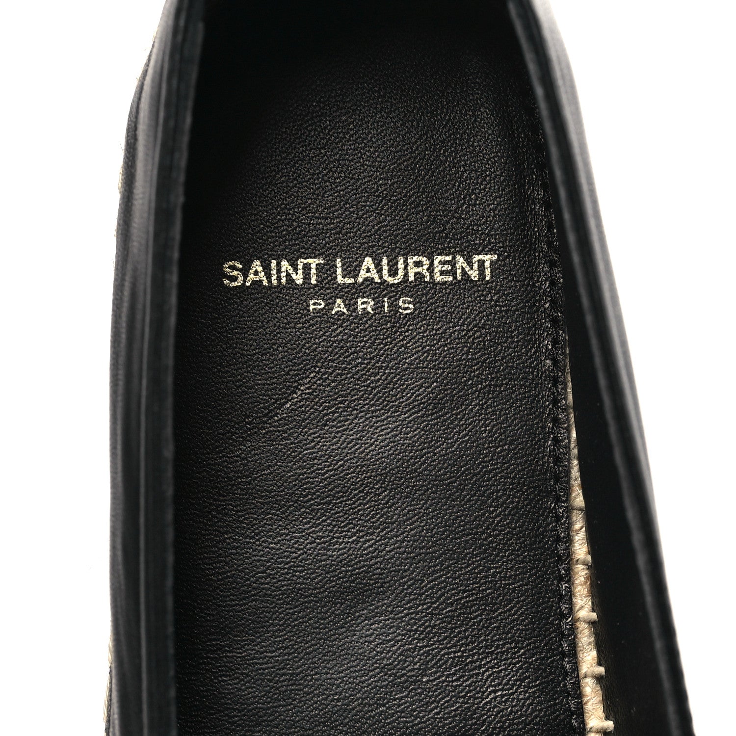 Saint Laurent Lambskin Monogram Espadrilles 37 Black 8 of 10