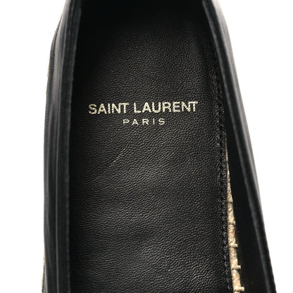Saint Laurent Lambskin Monogram Espadrilles 37 Black 8 of 10