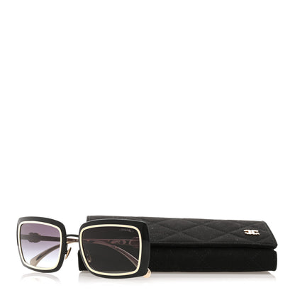 Chanel Metal Crystal CC Logo Sunglasses 71707 Black Gold 8 of 8