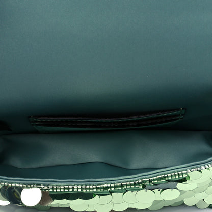 Fendi Satin Paillettes Catalan Mirror Mini Baguette 1997 Green 4 of 8