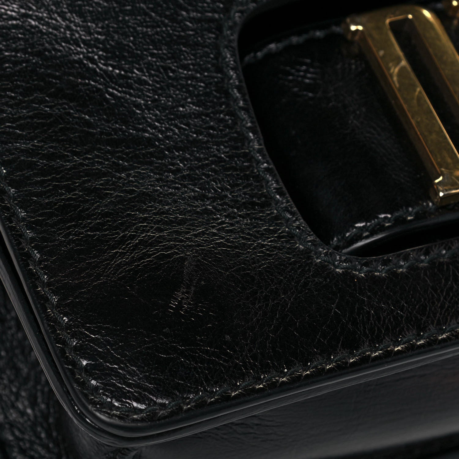 Christian Dior Crinkled Patent Lambskin Dio(r)evolution Top Handle Flap Bag Black 17 of 17