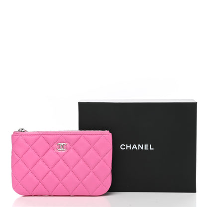 Chanel Lambskin Quilted Small Cosmetic Case Neon Pink 8 of 8