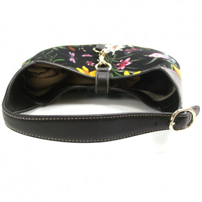 Gucci Canvas Floral Flora Medium Jackie O Bouvier Hobo Black 5 of 9