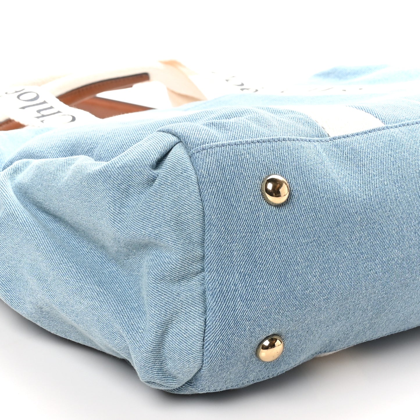 Canvas Denim Woody Diaper Bag Blue Tan