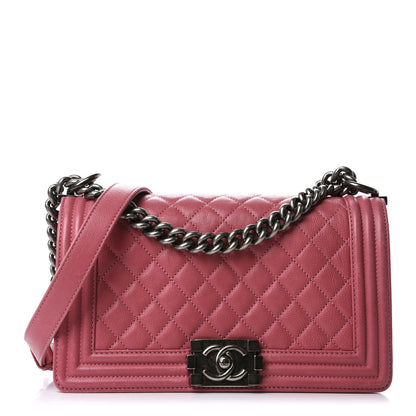 Chanel Calfskin Quilted Medium Boy Flap Pink 1 of 10