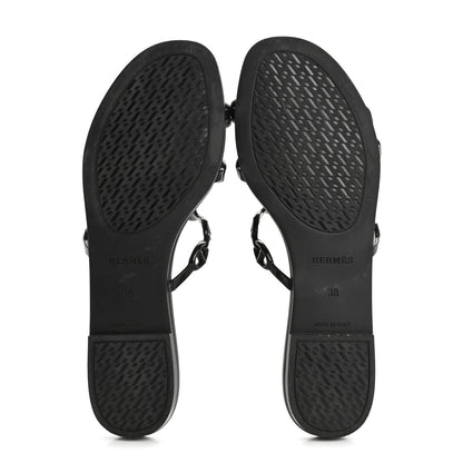 Hermes TPU Rivage Sandals 38 Black 6 of 9