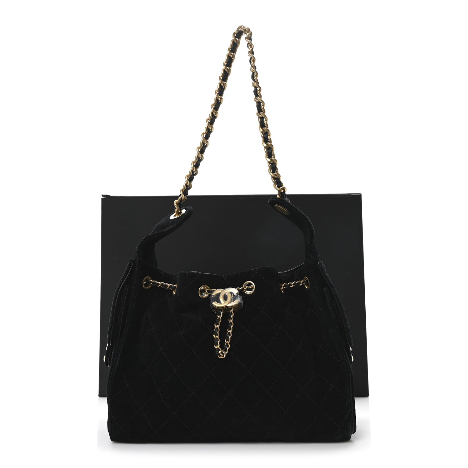 Chanel Suede Quilted Small Chanel 25 Handbag Black 11 of 11