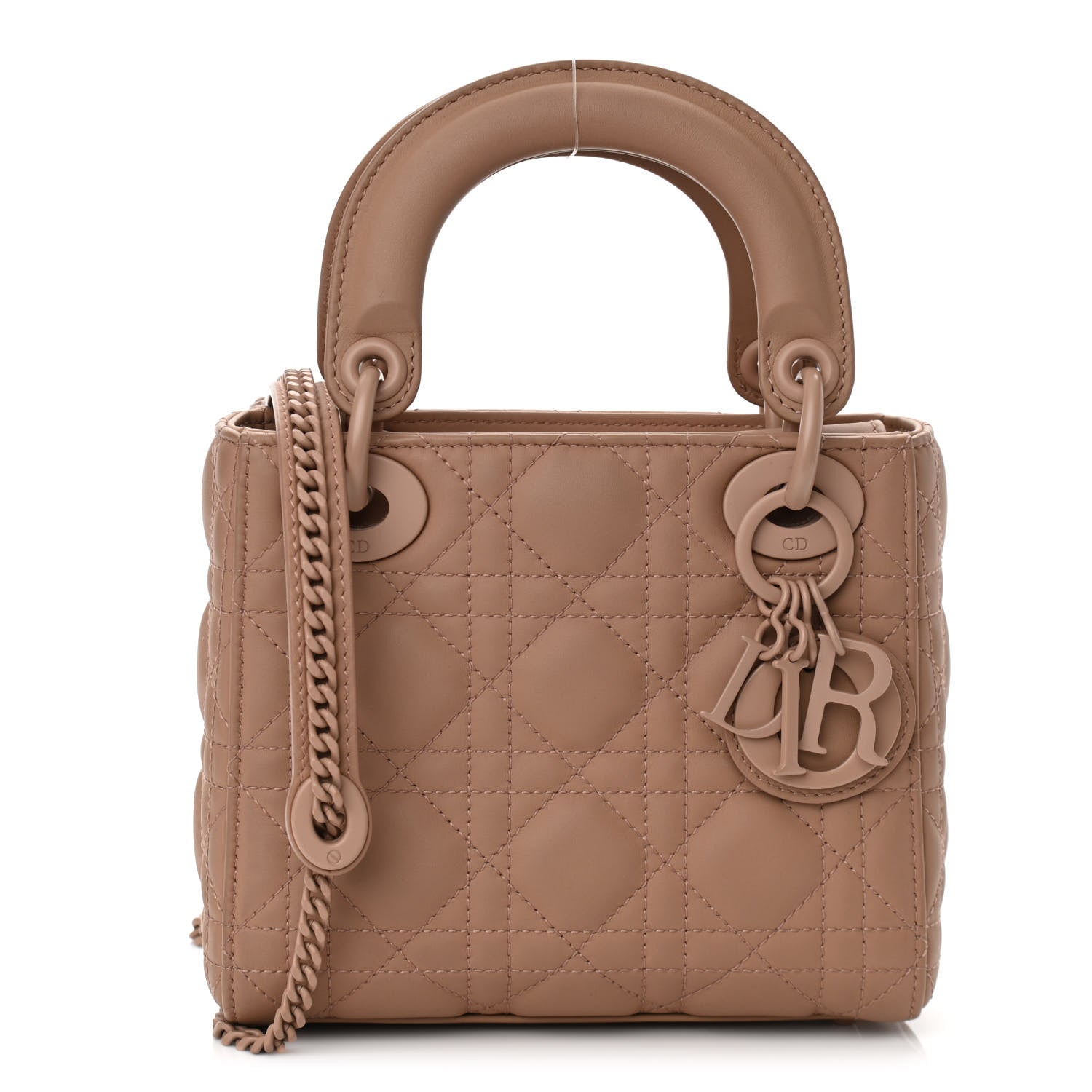 Christian Dior Ultra Matte Calfskin Cannage Mini Lady Dior Light Beige 1 of 10